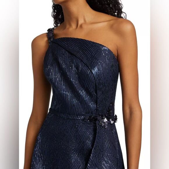 Teri Jon by Rickie Freeman Embellished One-Shoulder Midi-Dress size 18 - Picture 5 of 16